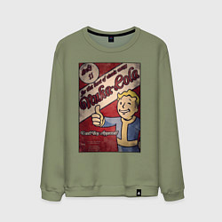 Свитшот хлопковый мужской Vault boy - nuclear cola, цвет: авокадо