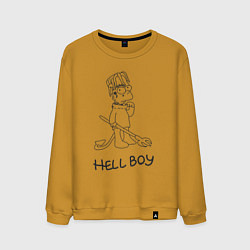 Свитшот хлопковый мужской Bart hellboy Lill Peep, цвет: горчичный