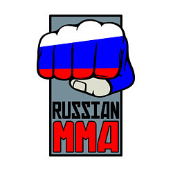 Свитшот хлопковый мужской Russian MMA, цвет: белый — фото 2