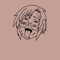 Свитшот хлопковый мужской Пошлая аниме девочка в очках, цвет: пыльно-розовый — фото 2