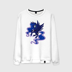 Свитшот хлопковый мужской Принцесса Луна из My Little Pony в кино, цвет: белый