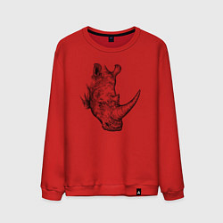 Мужской свитшот Голова носорога штрихами