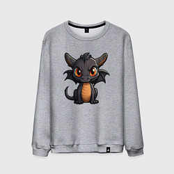 Свитшот хлопковый мужской Дракончик чудо с крыльями, цвет: меланж