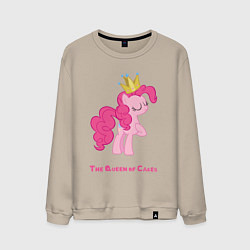 Свитшот хлопковый мужской Королева тортиков Пинки Пай, цвет: миндальный
