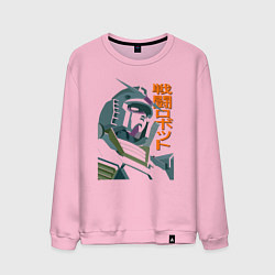 Свитшот хлопковый мужской Боевой робот Gundam, цвет: светло-розовый