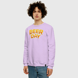 Свитшот хлопковый мужской День пива, цвет: лаванда — фото 2