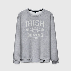 Свитшот хлопковый мужской Ирландский бокс, цвет: меланж