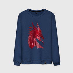 Свитшот хлопковый мужской Рэд дракон, цвет: тёмно-синий