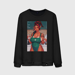 Свитшот хлопковый мужской Карлах и кофе, цвет: черный