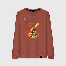 Свитшот хлопковый мужской Дилюк Рагнвиндр из Геншин Импакт, цвет: кирпичный