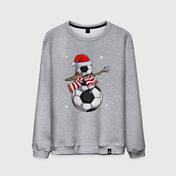 Свитшот хлопковый мужской Soccer snowman, цвет: меланж