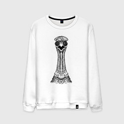 Свитшот хлопковый мужской Индейка в кепке, цвет: белый