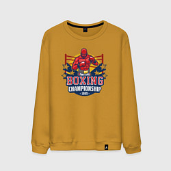 Свитшот хлопковый мужской Boxing championship, цвет: горчичный