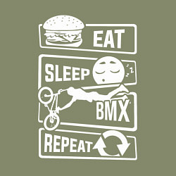 Свитшот хлопковый мужской Еда сон bmx, цвет: авокадо — фото 2