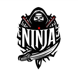 Свитшот хлопковый мужской Ниндзя с мечами в маске, цвет: белый — фото 2