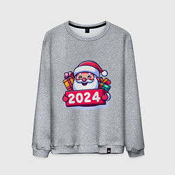 Свитшот хлопковый мужской С Новым 2024 годом, цвет: меланж