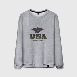 Свитшот хлопковый мужской USA Oldschool, цвет: меланж