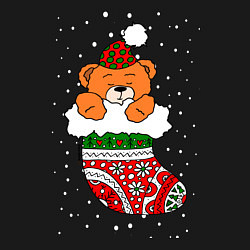 Свитшот хлопковый мужской Игрушечный мишка в носке, цвет: черный — фото 2