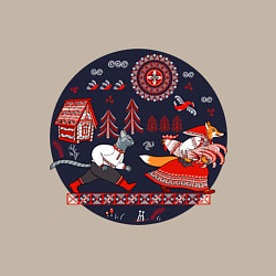 Свитшот хлопковый мужской Кот и лиса из сказки, цвет: миндальный — фото 2