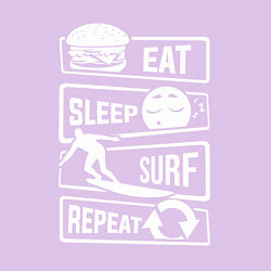 Свитшот хлопковый мужской Еда сон серфинг, цвет: лаванда — фото 2