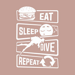 Свитшот хлопковый мужской Еда сон дайвинг, цвет: пыльно-розовый — фото 2