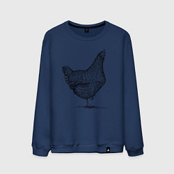 Свитшот хлопковый мужской Курица, цвет: тёмно-синий
