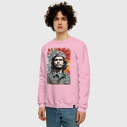 Свитшот хлопковый мужской Портрет Че Гевара, цвет: светло-розовый — фото 2