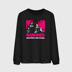 Свитшот хлопковый мужской Ramones rocknroll high school, цвет: черный