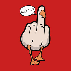 Свитшот хлопковый мужской Duck you - фак ю, цвет: красный — фото 2