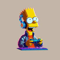 Свитшот хлопковый мужской Bart is an avid gamer, цвет: миндальный — фото 2