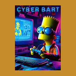 Свитшот хлопковый мужской Cyber Bart is an avid gamer, цвет: горчичный — фото 2