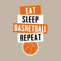 Свитшот хлопковый мужской Eat sleep basketball, цвет: миндальный — фото 2