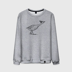 Мужской свитшот Гусь в шапке атакует