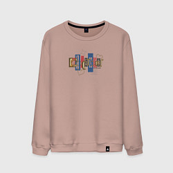Свитшот хлопковый мужской Дальний восток, цвет: пыльно-розовый