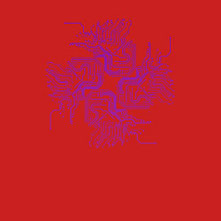 Свитшот хлопковый мужской Техно линии электроплаты, цвет: красный — фото 2