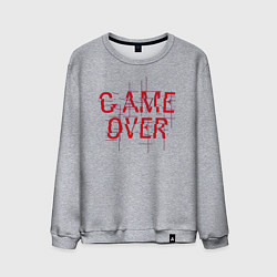 Свитшот хлопковый мужской Надпись - Game over, цвет: меланж