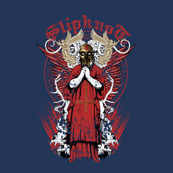 Свитшот хлопковый мужской Slipknot на фоне антихриста, цвет: тёмно-синий — фото 2