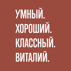 Свитшот хлопковый мужской Умный, хороший, классный Виталий, цвет: кирпичный — фото 2