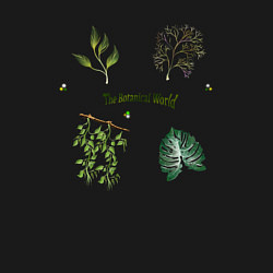 Свитшот хлопковый мужской The botanical world easy, цвет: черный — фото 2