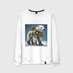 Мужской свитшот Белый медведь в стиле стимпанк