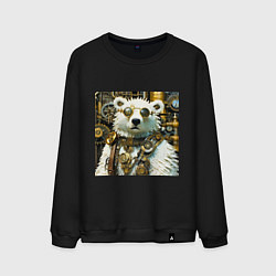 Мужской свитшот Северный медведь воин в очках в стиле стимпанк