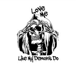 Свитшот хлопковый мужской Love me like my demons do, цвет: белый — фото 2