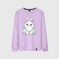 Свитшот хлопковый мужской Пушистый аниме кролик, цвет: лаванда