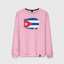 Свитшот хлопковый мужской Флаг Кубы, цвет: светло-розовый