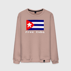 Свитшот хлопковый мужской Free Cuba, цвет: пыльно-розовый