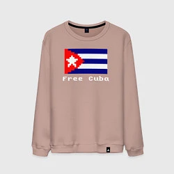 Свитшот хлопковый мужской Free Cuba, цвет: пыльно-розовый