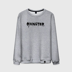 Свитшот хлопковый мужской Monster black, цвет: меланж