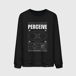 Свитшот хлопковый мужской Perceive streetwear, цвет: черный