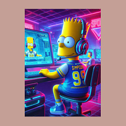 Свитшот хлопковый мужской Bart Simpson - esports, цвет: пыльно-розовый — фото 2