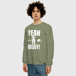 Свитшот хлопковый мужской Yeah buddy - Ронни Коулман, цвет: авокадо — фото 2